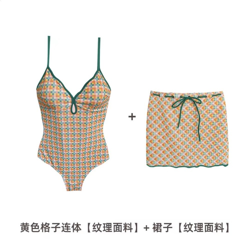娜扎同款泳衣女2025新款連體性感露背網紅度假粉色比基尼兩件套-規格圖5