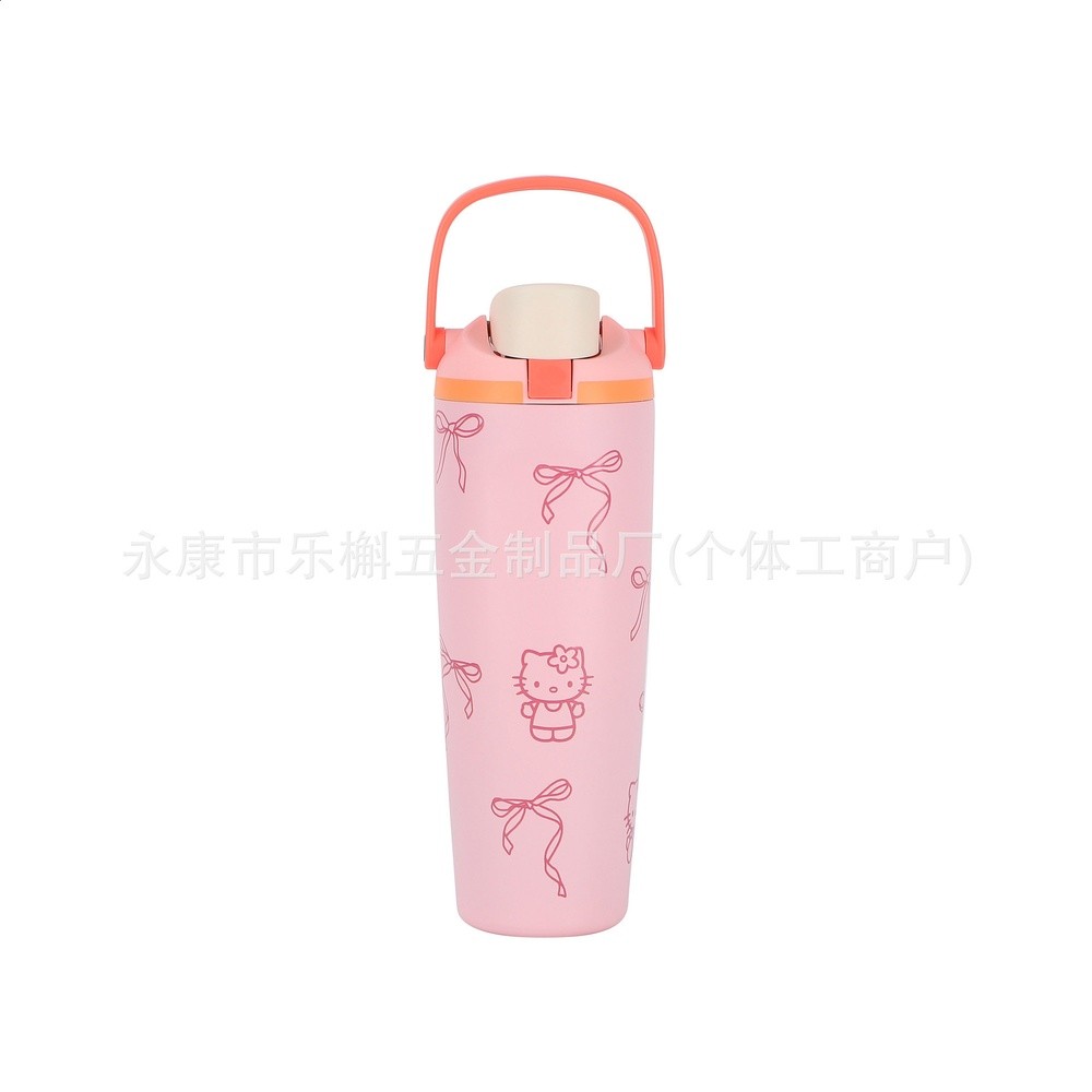 跨境男女通用手提杯吸管大容量304保溫杯不鏽鋼真空雙飲運動水杯-規格圖5