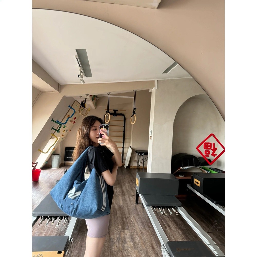 2026款阿迪三葉草同款三條紋雲朵包女牛仔風運動手提單肩腋下包包-細節圖3