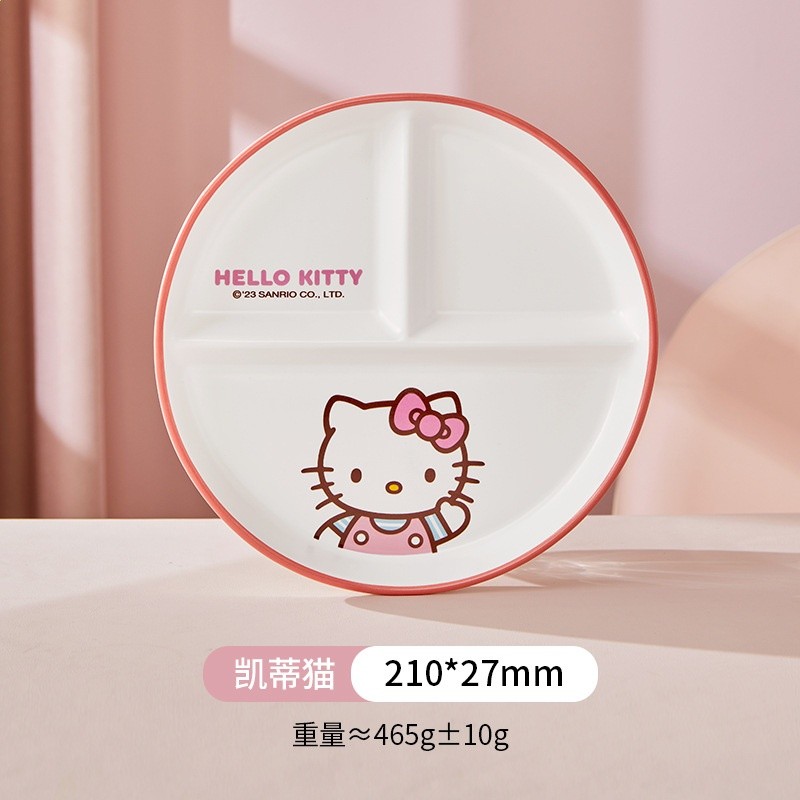 三麗鷗分格餐盤新款卡通家用高顏值陶瓷可愛定量早餐盤M-規格圖4