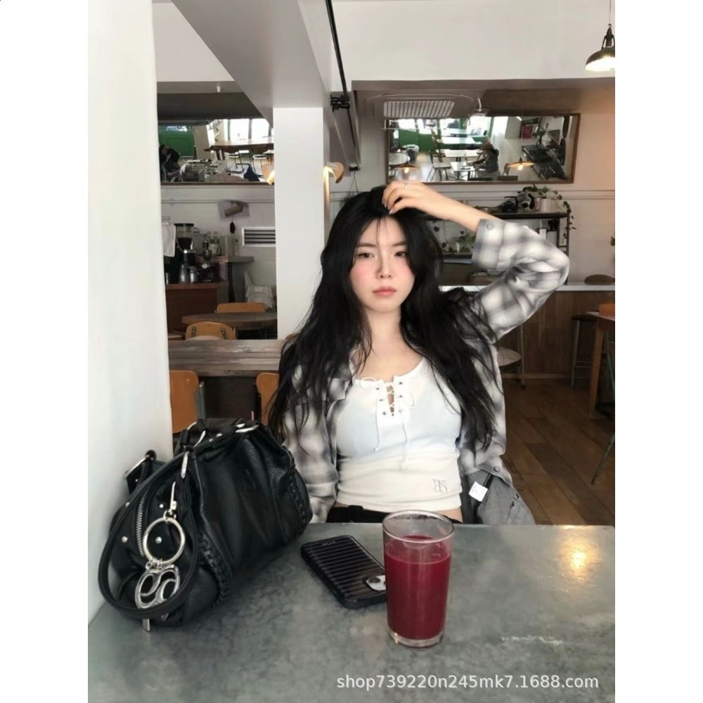 韓系小眾ason機車包流浪包博主同款單肩腋下包時尚大容量手提包女-細節圖5
