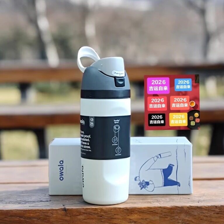 16oz兒童防漏水杯owala跨境同款不鏽鋼保溫寶寶運動雙飲吸管杯壺-規格圖5