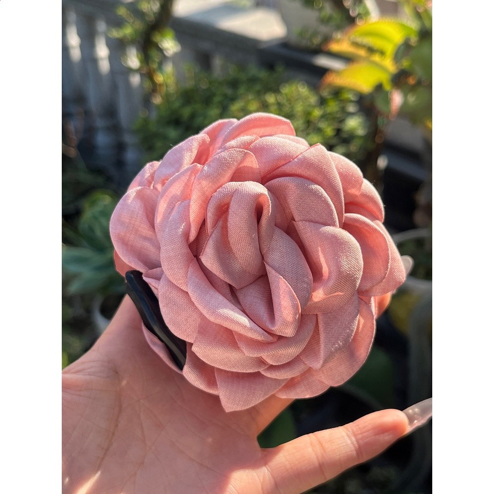 許妍趙露思同款玫瑰花抓夾女高階感鯊魚夾花朵髮夾溫柔夾子髮飾-細節圖5