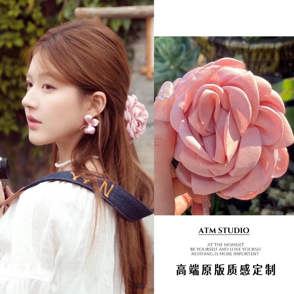 許妍趙露思同款玫瑰花抓夾女高階感鯊魚夾花朵髮夾溫柔夾子髮飾-規格圖5