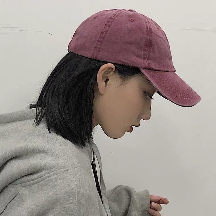 王一博同款帽子這就是街舞3粉色鴨舌帽男潮復古水洗牛仔棒球帽女-細節圖3