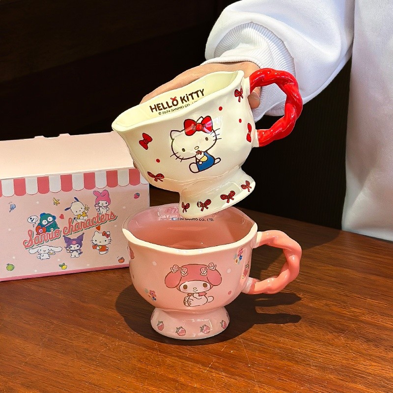 三麗鷗HelloKitty馬克杯生日禮物伴手禮情侶水杯高顏值杯子送女友-細節圖2
