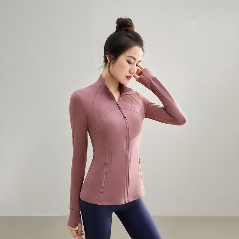 luluesses瑜伽服夾克同款Define彈力顯瘦速乾運動修身立領外套-規格圖5