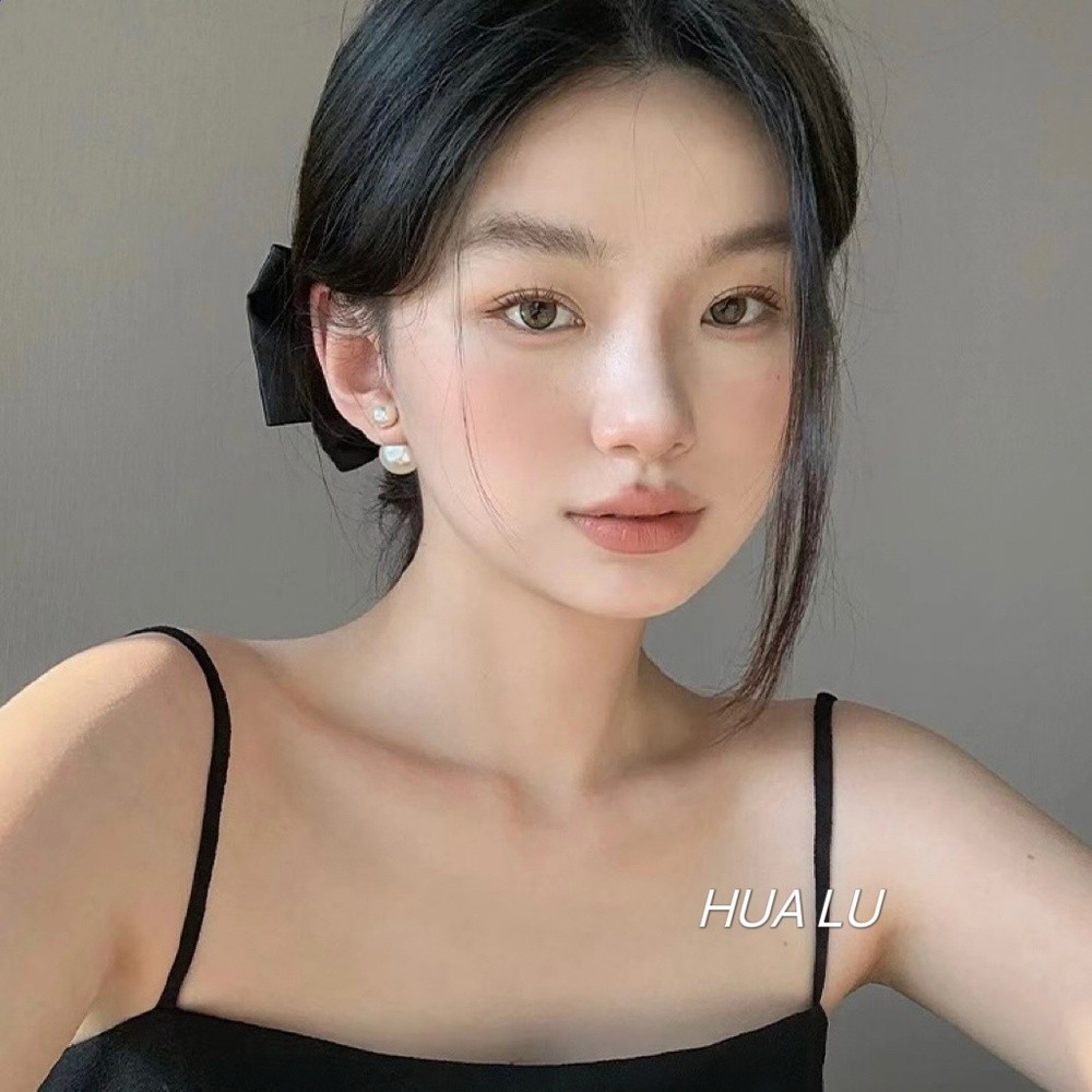 HUALU-【氣質女郎】D家雙面大珍珠趙露思同款經典高階感復古耳環-細節圖3
