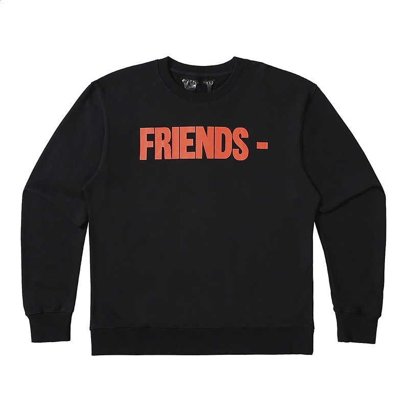 王一博同款VLONE FAST黑橙大V無帽圓領毛圈衛衣男女寬鬆長袖上衣-細節圖5