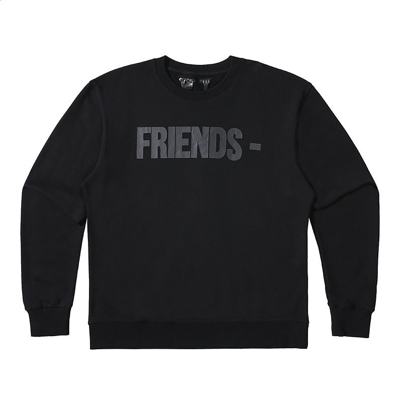 王一博同款VLONE FAST黑橙大V無帽圓領毛圈衛衣男女寬鬆長袖上衣-規格圖5