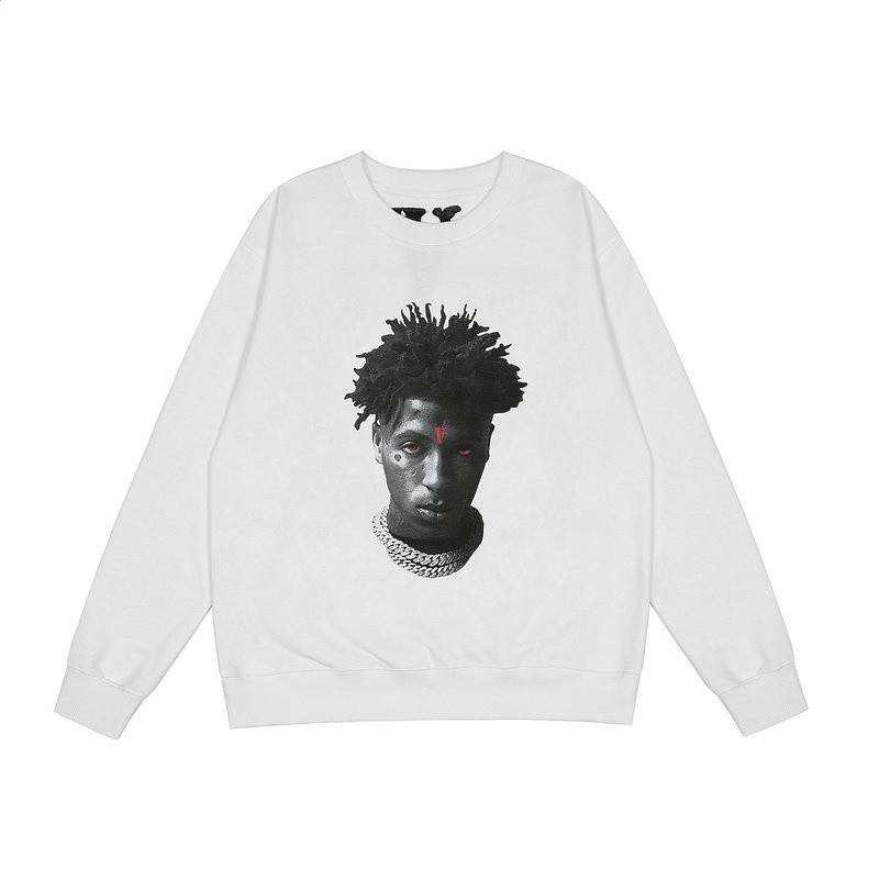 王一博同款VLONE FAST黑橙大V無帽圓領毛圈衛衣男女寬鬆長袖上衣-規格圖5