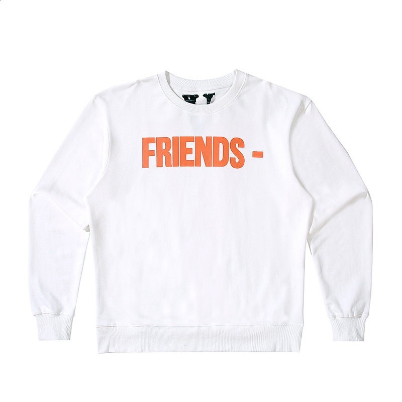 王一博同款VLONE FAST黑橙大V無帽圓領毛圈衛衣男女寬鬆長袖上衣-規格圖5