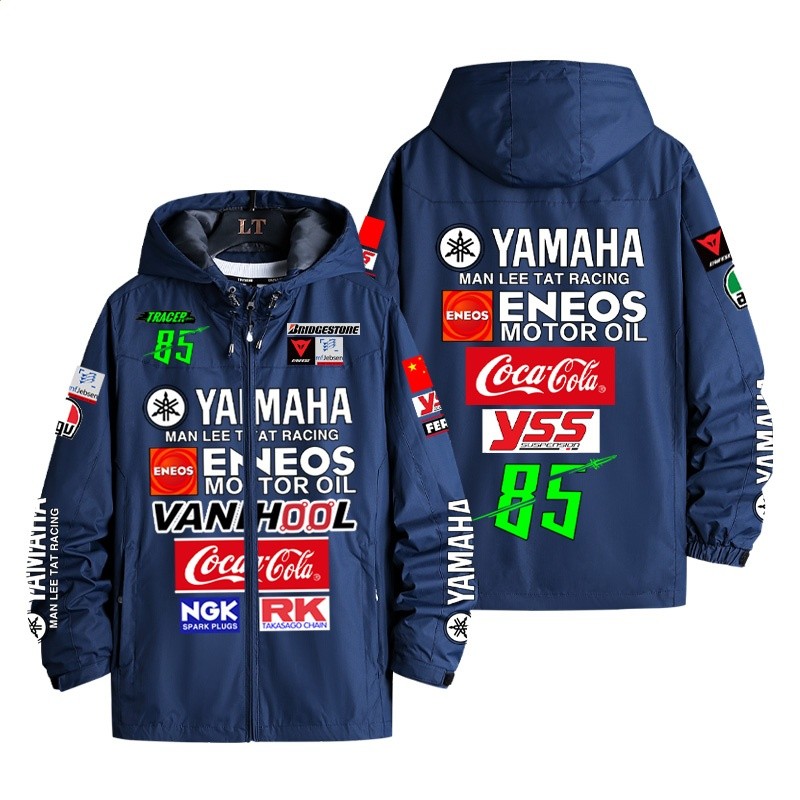 王一博同款YAMAHA雅馬哈摩托車騎行衝鋒衣男夾克賽車服外套衣服-細節圖5
