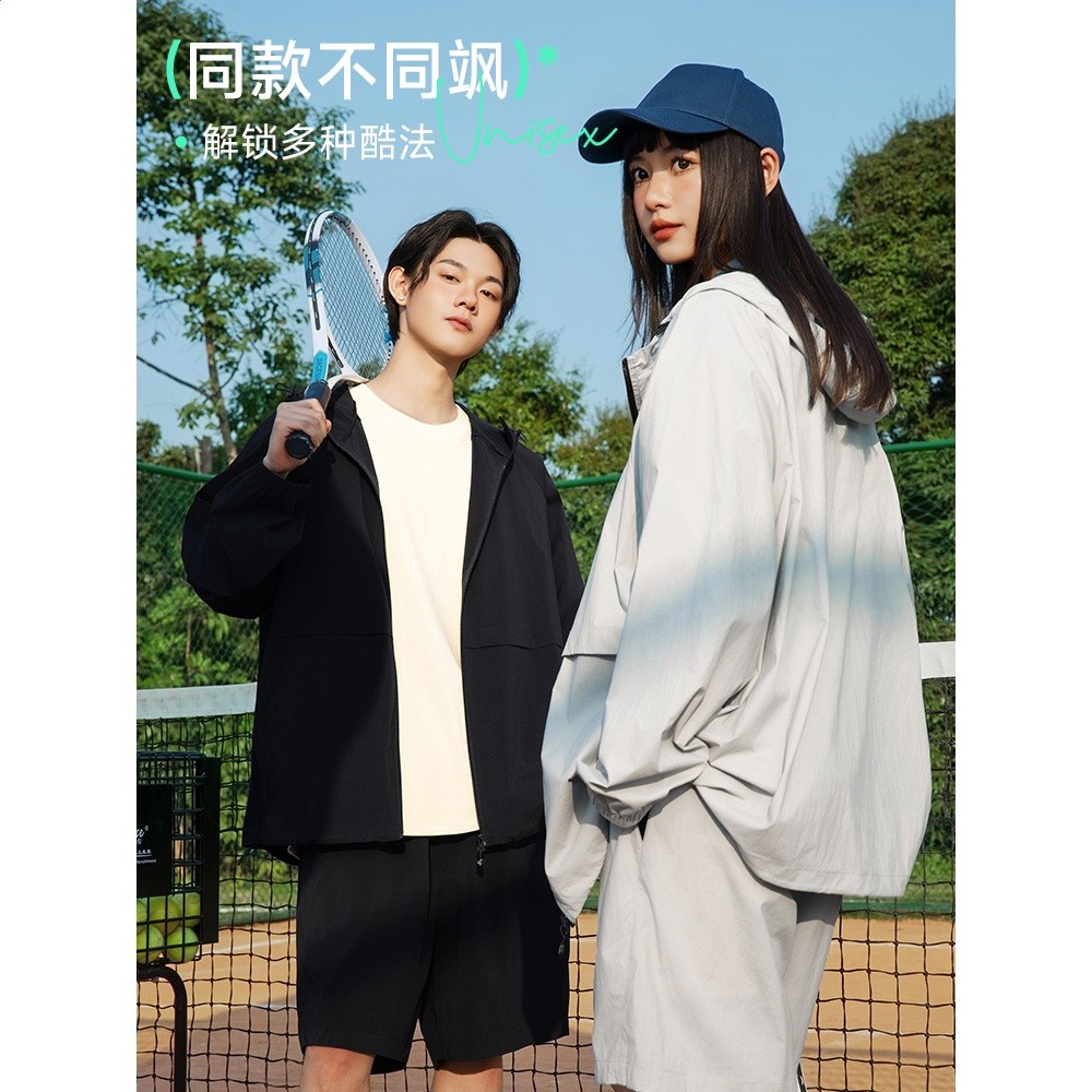 JR真維斯戶外涼感夾克男女同款夏季時髦輕薄款百搭連帽休閒外套-細節圖4