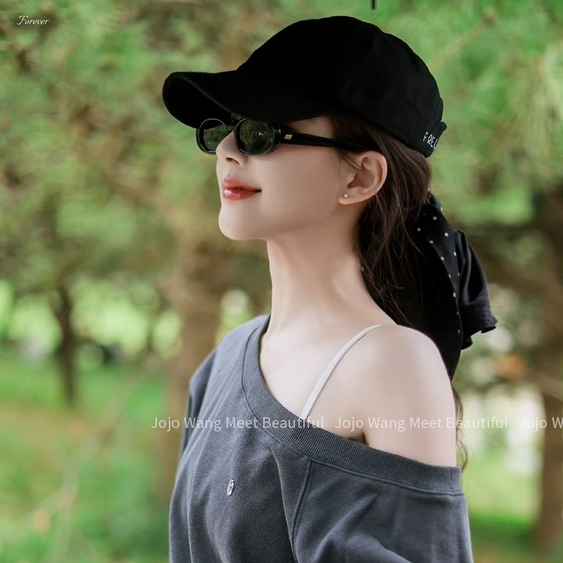 趙露思同款許我耀眼許妍黑色波點飄帶大腸髮圈高階扎髮頭繩頭飾女-細節圖2