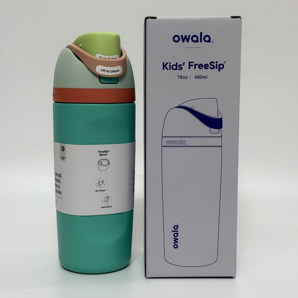 owala保溫杯Freesip16OZ水杯不鏽鋼帶吸管保溫杯運動杯彈蓋杯-規格圖5