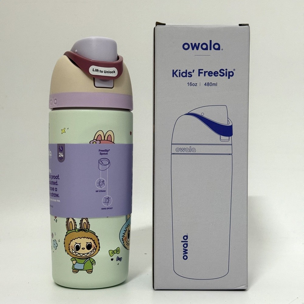 owala保溫杯Freesip16OZ水杯不鏽鋼帶吸管保溫杯運動杯彈蓋杯-規格圖5