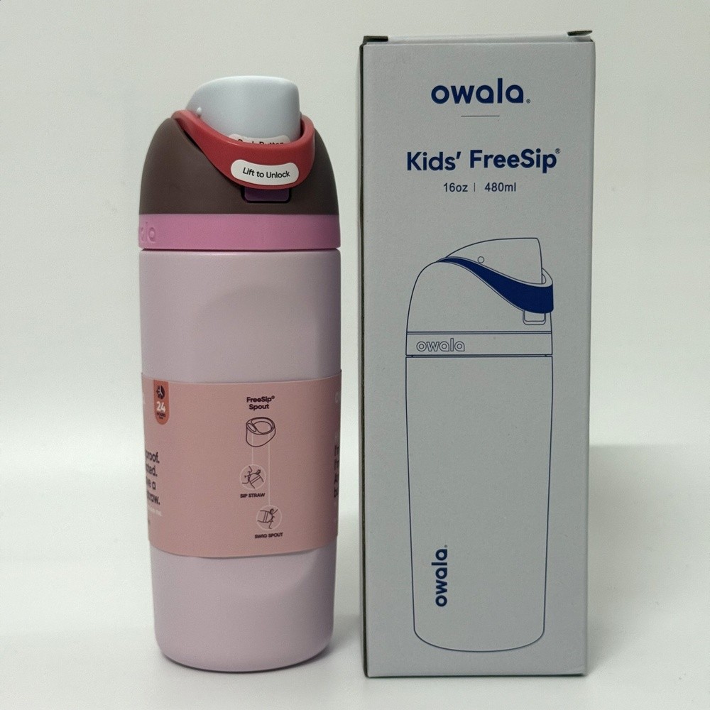 owala保溫杯Freesip16OZ水杯不鏽鋼帶吸管保溫杯運動杯彈蓋杯-規格圖5