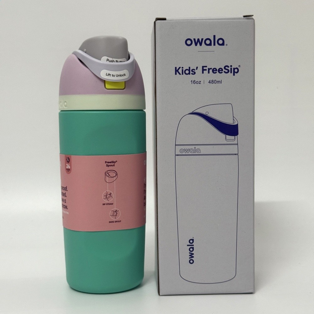 owala保溫杯Freesip16OZ水杯不鏽鋼帶吸管保溫杯運動杯彈蓋杯-規格圖5