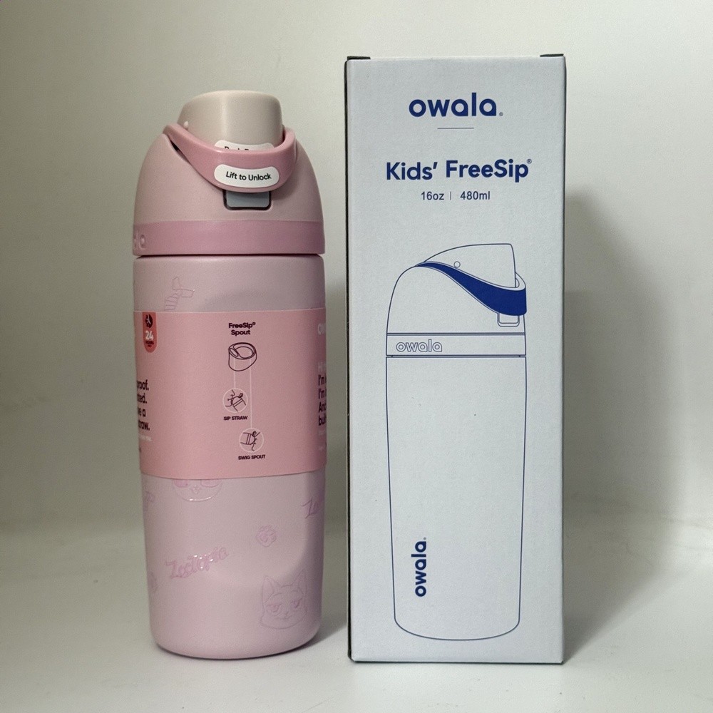 owala保溫杯Freesip16OZ水杯不鏽鋼帶吸管保溫杯運動杯彈蓋杯-規格圖5