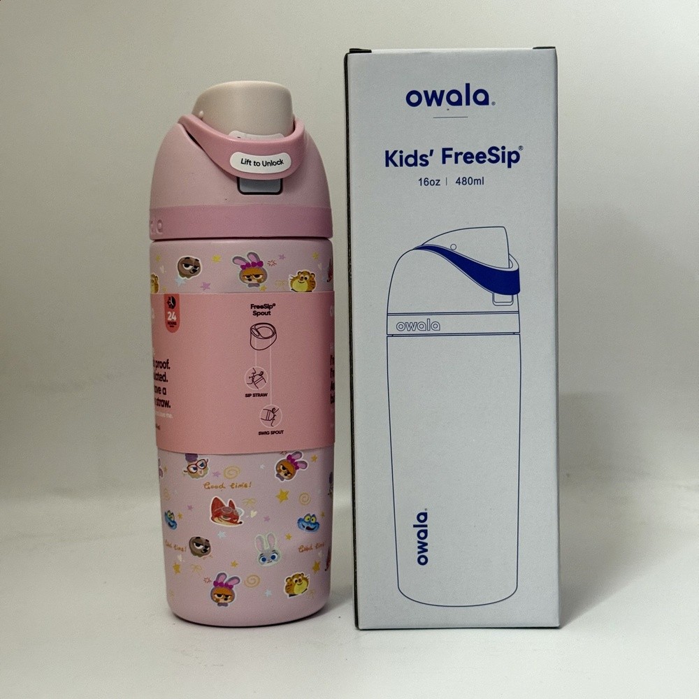 owala保溫杯Freesip16OZ水杯不鏽鋼帶吸管保溫杯運動杯彈蓋杯-規格圖5