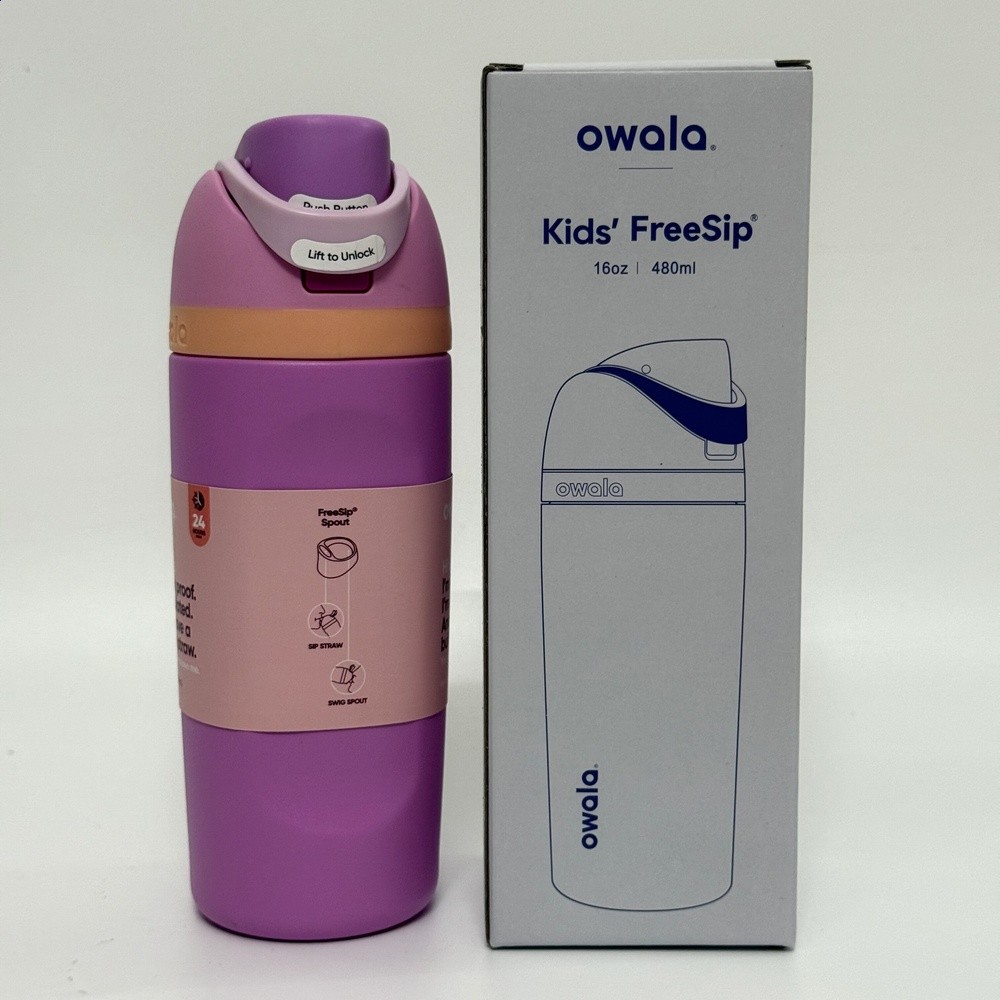 owala保溫杯Freesip16OZ水杯不鏽鋼帶吸管保溫杯運動杯彈蓋杯-規格圖5