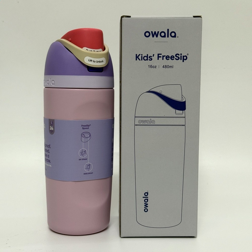 owala保溫杯Freesip16OZ水杯不鏽鋼帶吸管保溫杯運動杯彈蓋杯-規格圖5