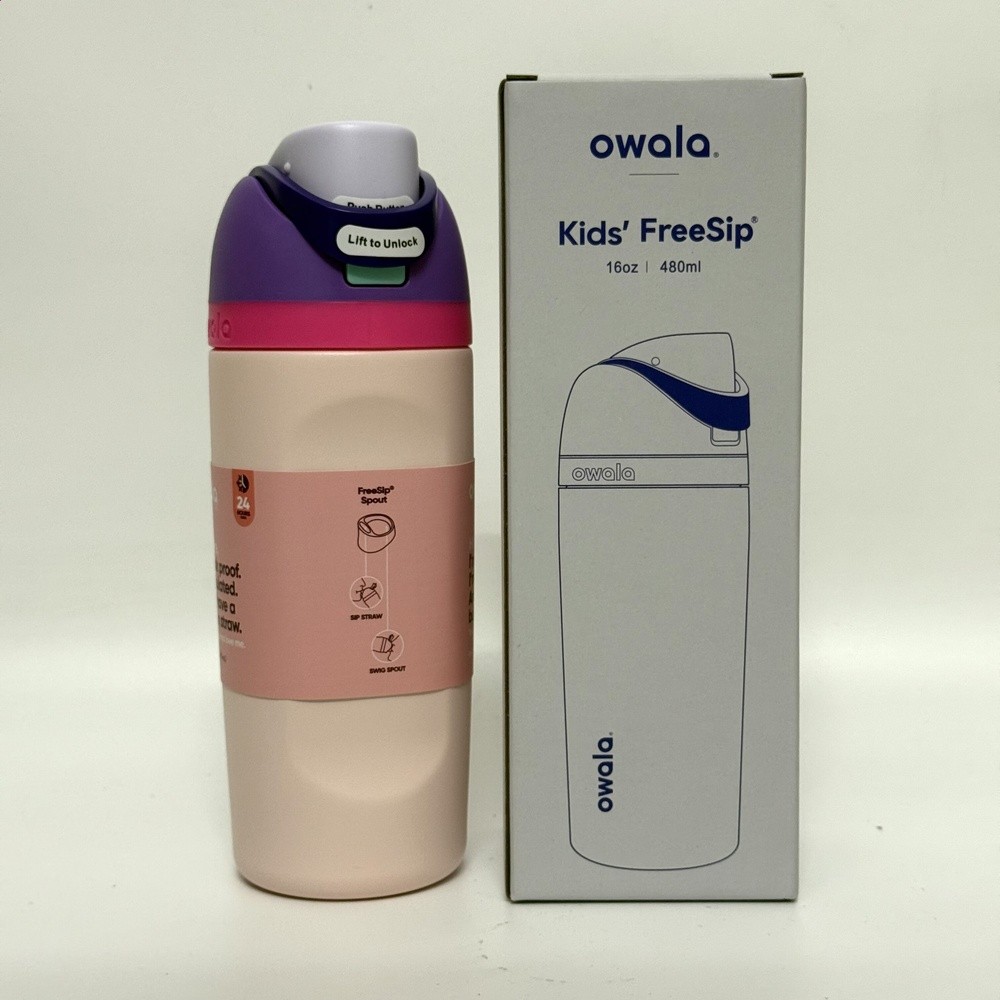 owala保溫杯Freesip16OZ水杯不鏽鋼帶吸管保溫杯運動杯彈蓋杯-規格圖5