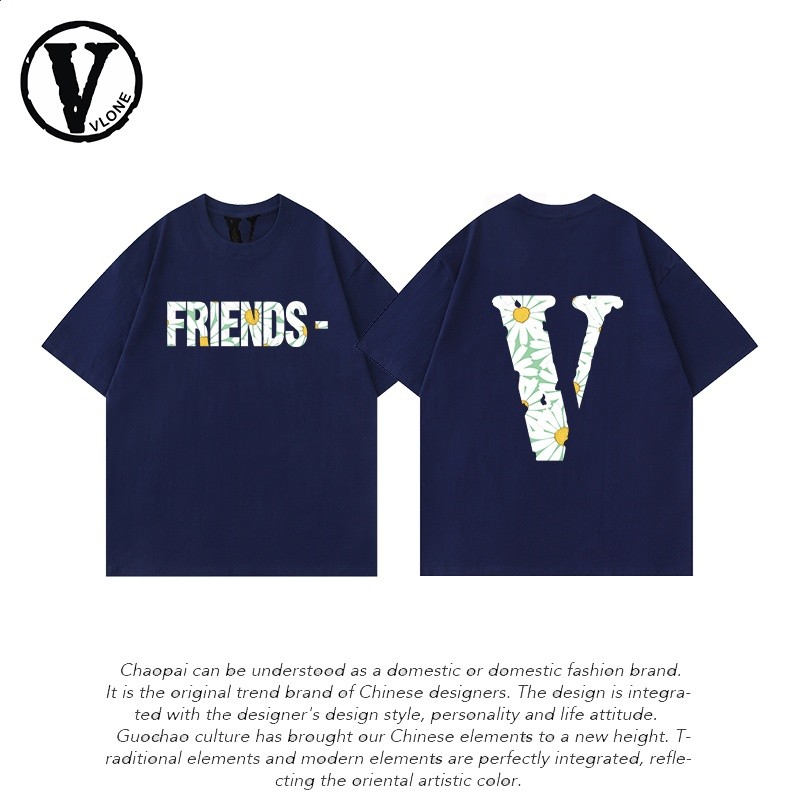 正品VLONE ORVAL大V短袖太陽花藤原浩王一博同款情侶寬鬆潮牌純棉-細節圖2