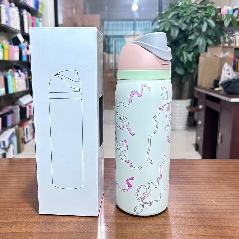 跨境Owala同款保溫杯304不鏽鋼水杯便攜彈跳杯手提雙飲杯吸管杯-規格圖5