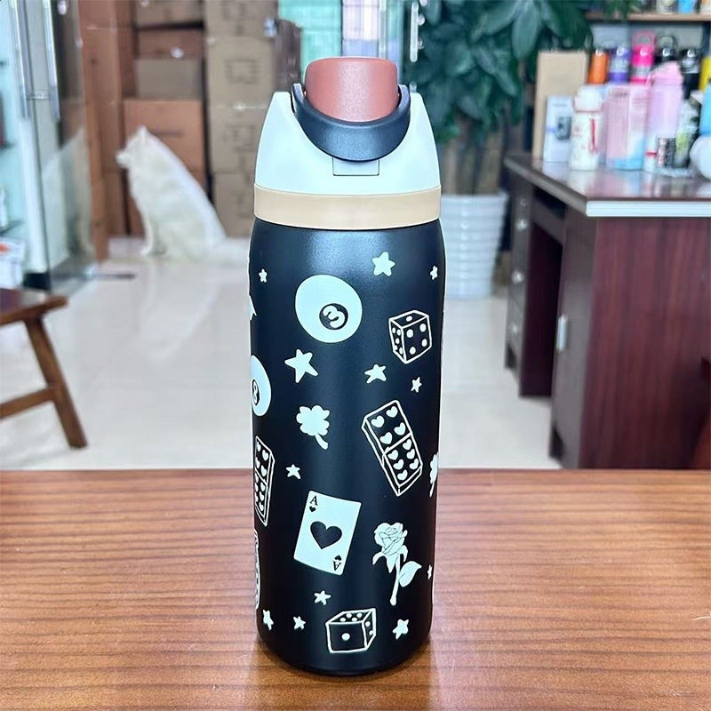 跨境Owala同款保溫杯304不鏽鋼水杯便攜彈跳杯手提雙飲杯吸管杯-規格圖5
