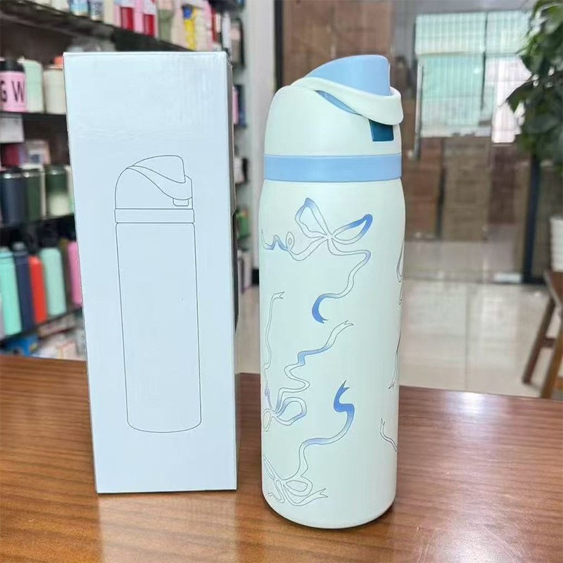 跨境Owala同款保溫杯304不鏽鋼水杯便攜彈跳杯手提雙飲杯吸管杯-規格圖5