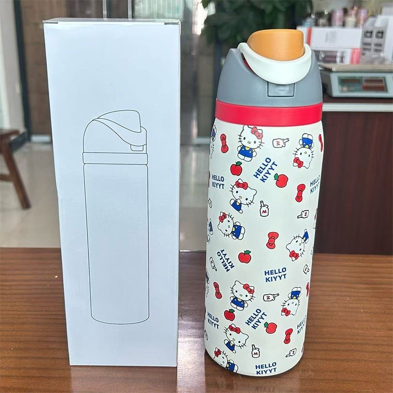 跨境Owala同款保溫杯304不鏽鋼水杯便攜彈跳杯手提雙飲杯吸管杯-規格圖5