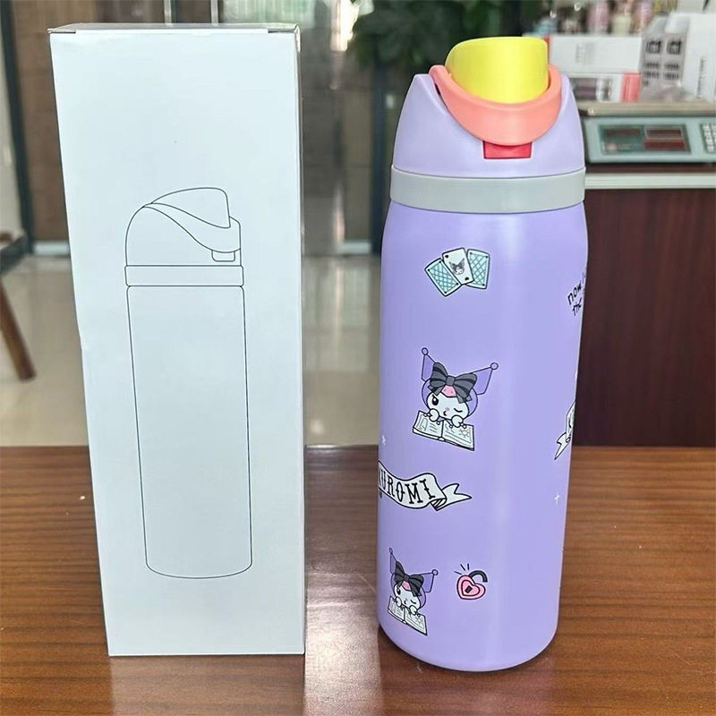 跨境Owala同款保溫杯304不鏽鋼水杯便攜彈跳杯手提雙飲杯吸管杯-規格圖5