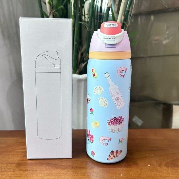 跨境Owala同款保溫杯304不鏽鋼水杯便攜彈跳杯手提雙飲杯吸管杯-規格圖5