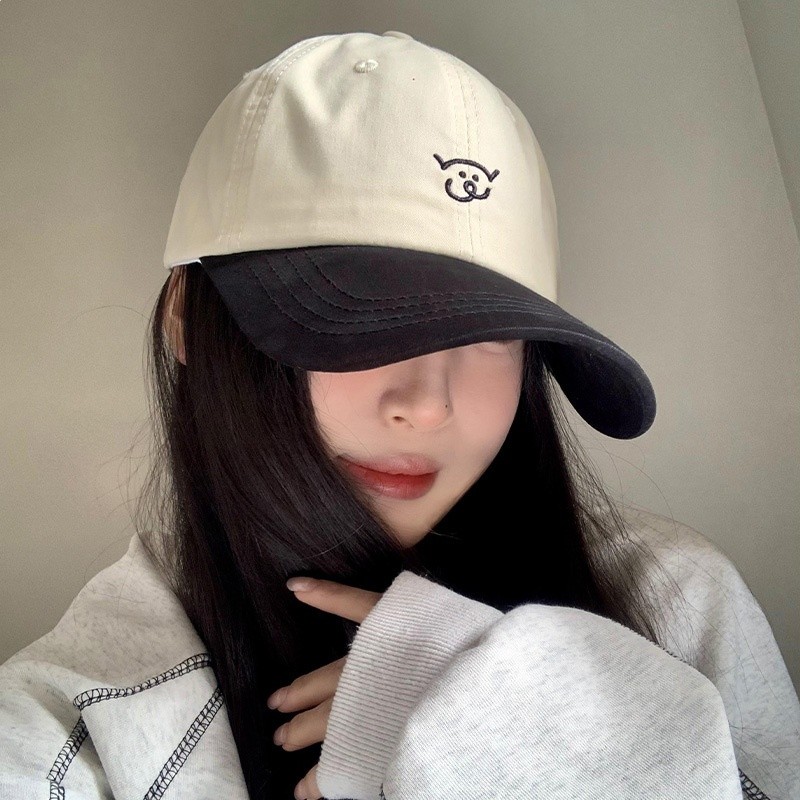 趙露思同款帽子可愛拼色小豬刺繡鴨舌帽2025款夏季遮陽防曬棒球帽-細節圖5