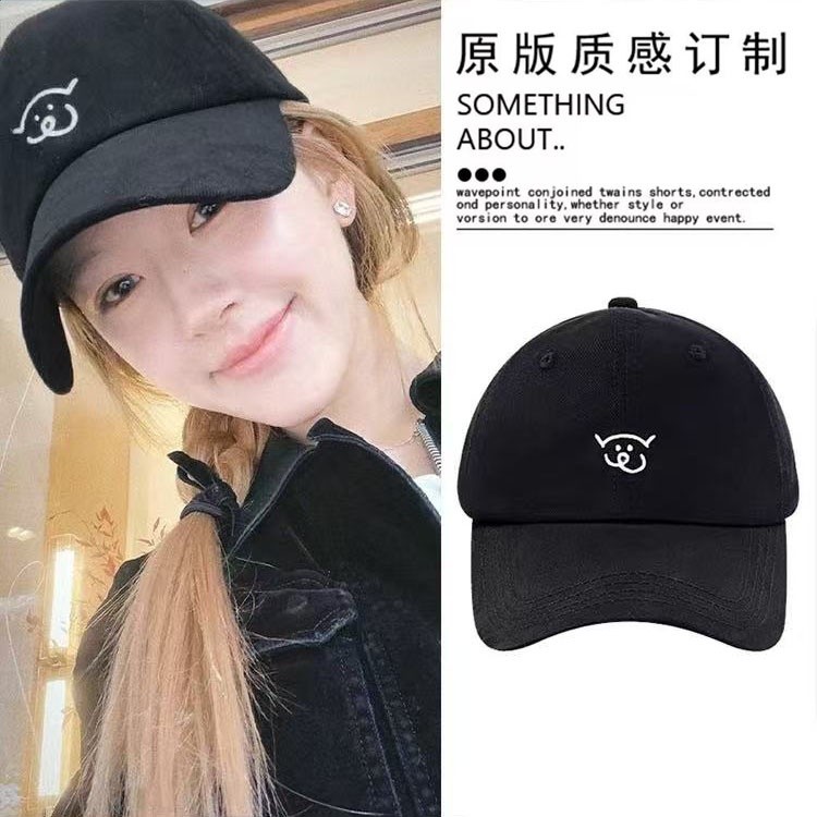 趙露思同款帽子可愛拼色小豬刺繡鴨舌帽2025款夏季遮陽防曬棒球帽-規格圖2