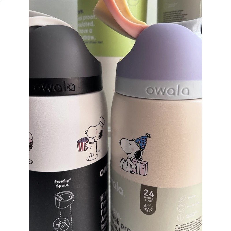 Owala聯名Snoopy卡通新款保溫杯FreeSip雙飲蓋保冷大容量吸管水杯-細節圖5