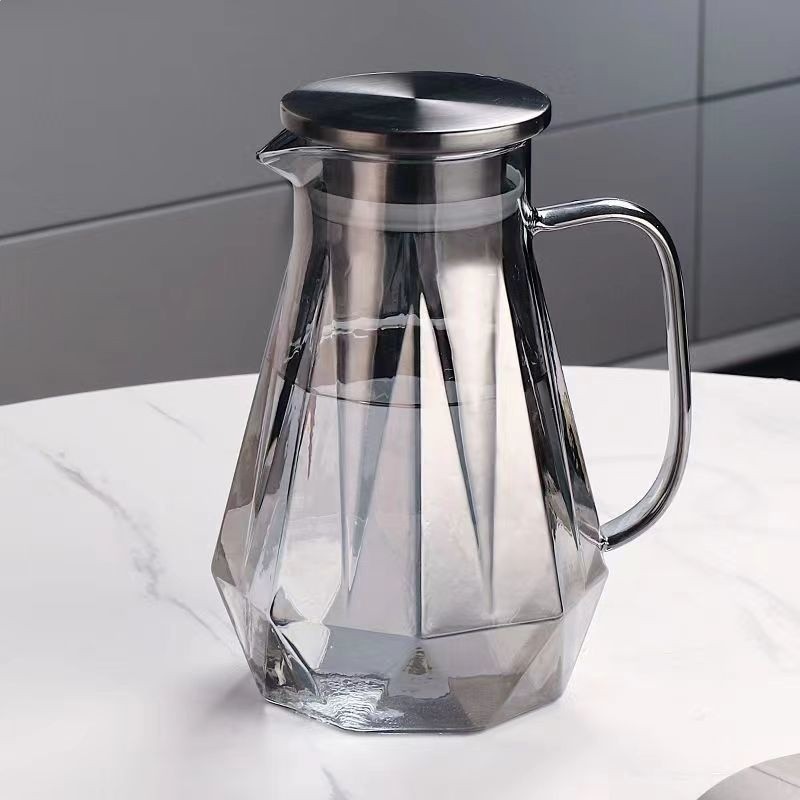 鑽石水具套裝家用客廳帶把玻璃喝水杯子家庭茶杯茶具待客用-規格圖5