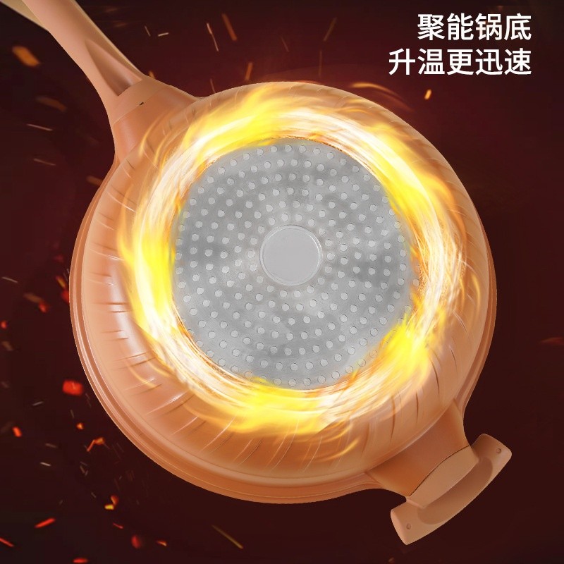 抖音同款陶土微壓鍋家用帶蒸籠多功能不沾炒鍋燃氣電適用廠家直供-細節圖3