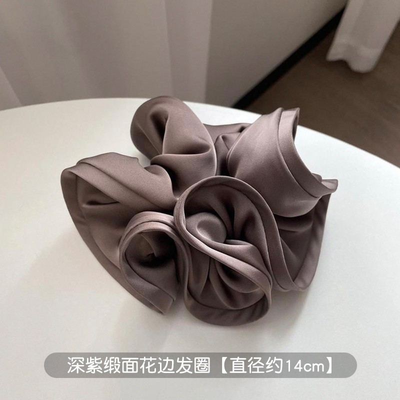 許我耀眼趙露思同款真絲大腸髮圈女高階感扎頭髮皮筋頭花髮繩頭飾-規格圖5