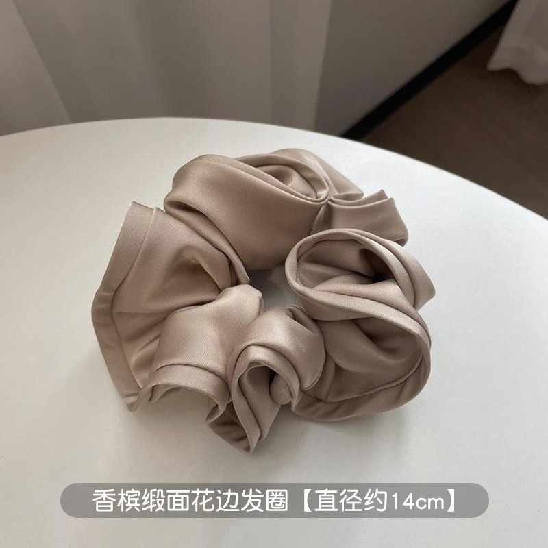 許我耀眼趙露思同款真絲大腸髮圈女高階感扎頭髮皮筋頭花髮繩頭飾-規格圖5