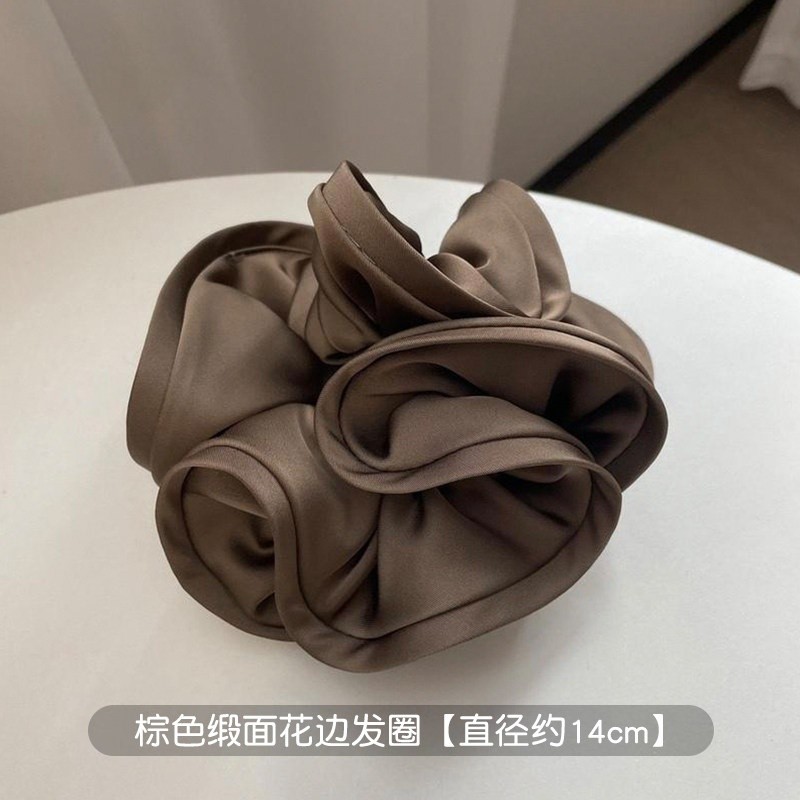 許我耀眼趙露思同款真絲大腸髮圈女高階感扎頭髮皮筋頭花髮繩頭飾-規格圖5