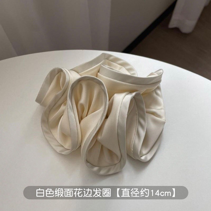 許我耀眼趙露思同款真絲大腸髮圈女高階感扎頭髮皮筋頭花髮繩頭飾-規格圖5