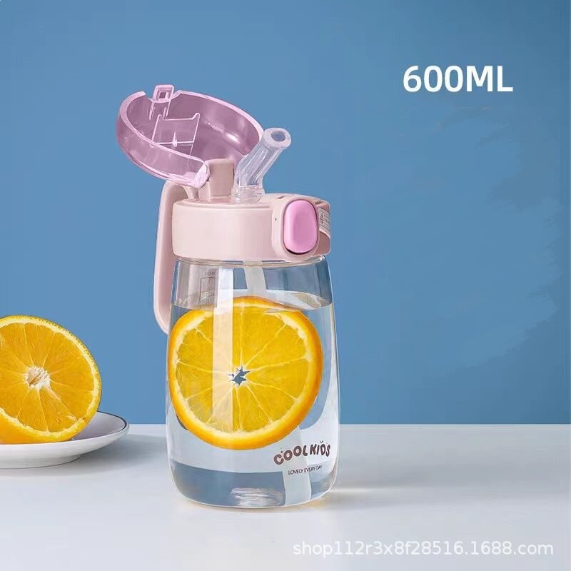 夏季 高顏值隨身噸噸杯潮流網紅同款揹帶 水杯便攜密封吸管塑膠杯-細節圖4