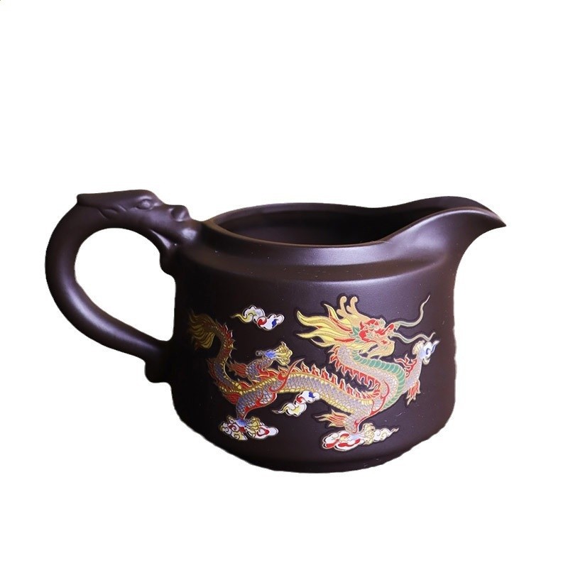 原礦紫砂公道杯龍鳳變色茶海家用茶壺茶具龍把跳刀過濾茶置廠家批-細節圖5