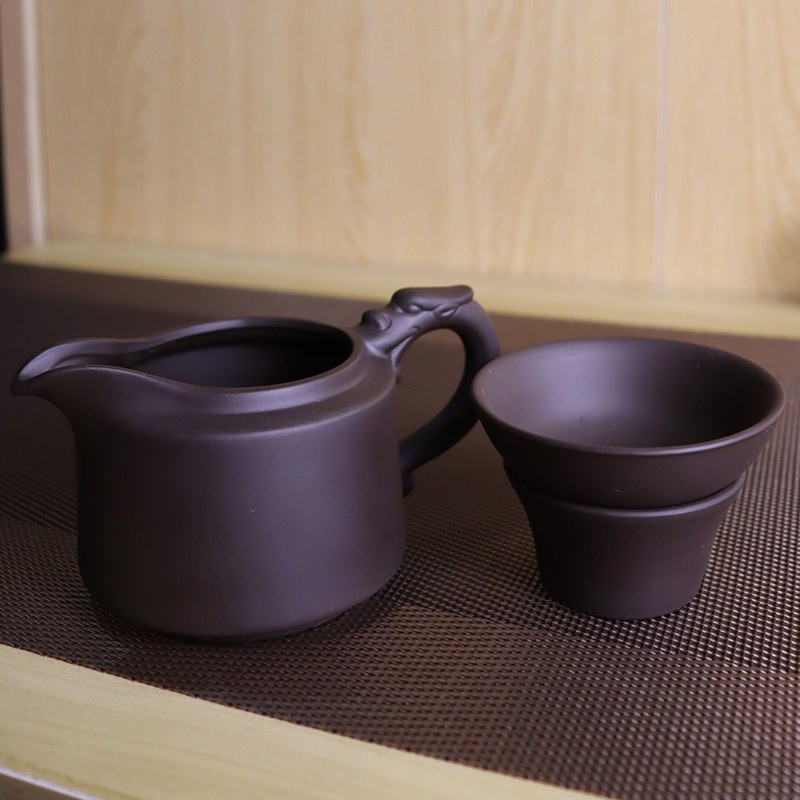 原礦紫砂公道杯龍鳳變色茶海家用茶壺茶具龍把跳刀過濾茶置廠家批-規格圖5