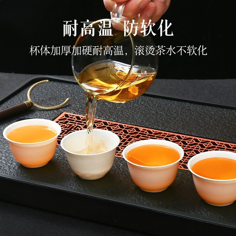 食品級稻殼功夫茶杯小杯加厚耐高溫旅行茶具喝茶品茗杯一次性茶杯-細節圖4