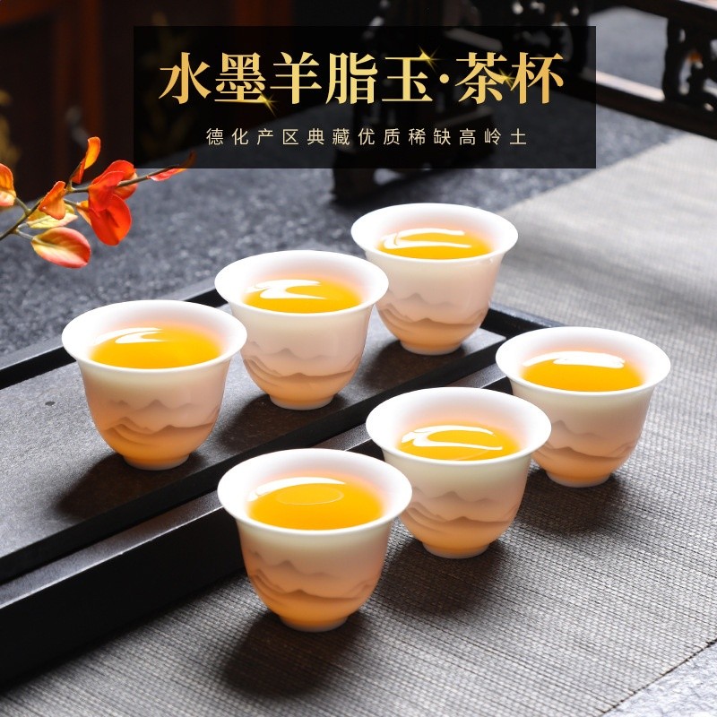 羊脂玉陶瓷玻璃茶具 行動式快客杯 隨身簡約泡茶壺茶杯小套裝禮品-細節圖3