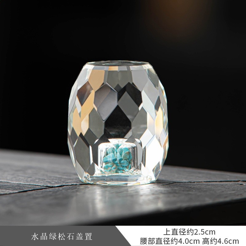 水晶蓋置茶道茶器茶寵擺件茶壺蓋碗蓋托架茶具家用蓋碗蓋子配件-規格圖5
